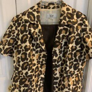 Le Suit Leopard Print Jacket & Skirt Set, 14P